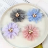 DIY silk flower headwear, handcrafted small flower clothing accessories, gauze flower brooch accessories, material wholesale, Eugene gauze flower details Picture